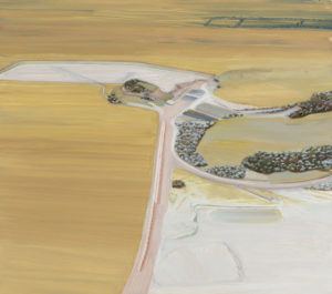 Carol Rhodes, Surface Mine, 2009 – 2011, olio su tavola, 50 x 56,5 cm, courtesy of the Estate of Carol Rhodes