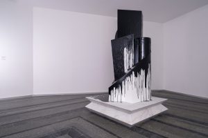 Nikita Kadan, Anonymous, Tarred, 2021. Marble, wood, resin. Produced by PinchukArtCentre and Voloshyn Gallery