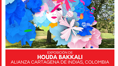 Houda Bakkali's art exhibition at the Alliance Française in Cartagena de Indias, Colombia